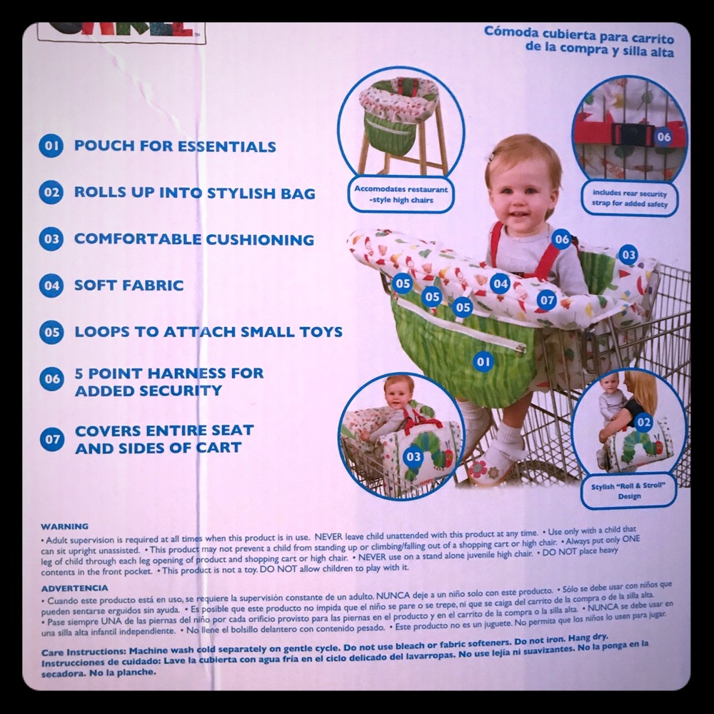 Infant Shopping cart and high chair cover